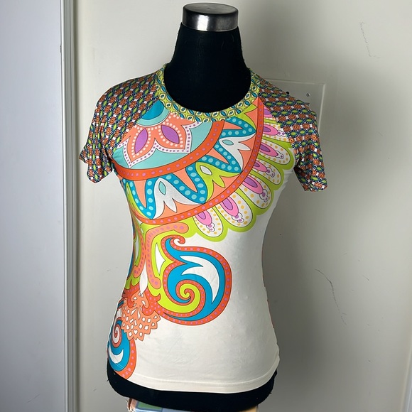 Trina Turk Boho Carnival Gaurd Swim Bikini Top Size XS - Picture 10 of 12